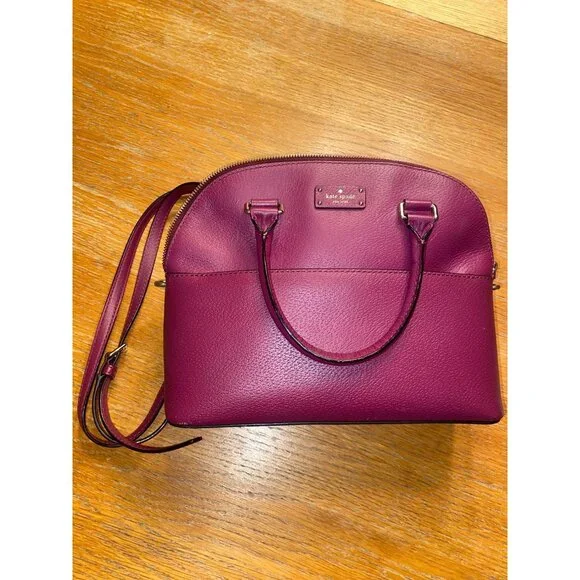 Kate Spade New York Leather Satchel Bag With Top Handles & Zipper Closure - Picture 5 of 6